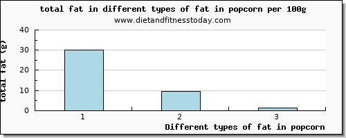 fat in popcorn total fat per 100g